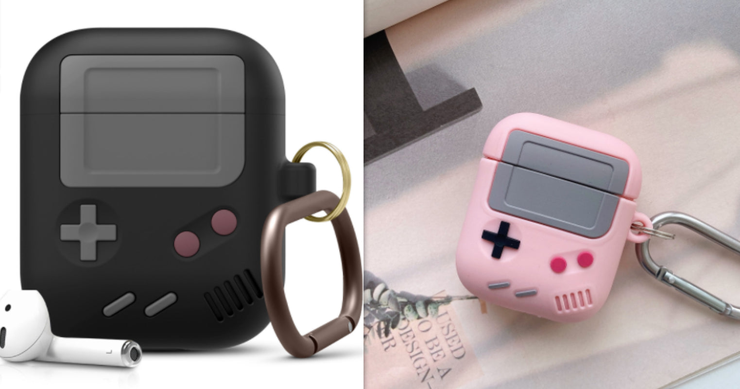 Compatible with Apple, Silicone Cover Case for Airpods Case Cover Compatible with for Airpods Pro Case Classic Game Player Design Case with Keychain