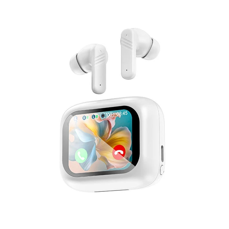 Full Touch Screen In-Ear Headphones With Active Noise Cancellation Bluetooth 5.4 Supports Applications Long Battery Life