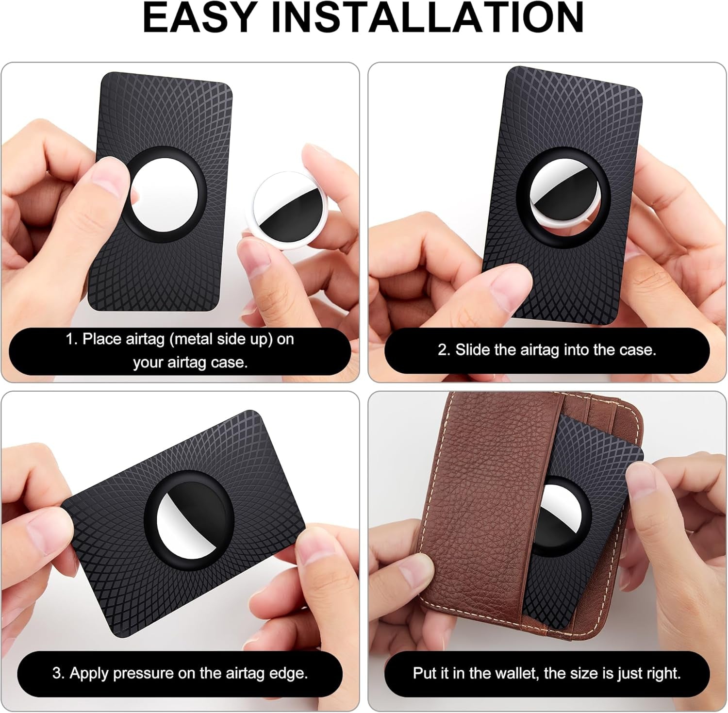 For Airtag Wallet Holder 2 Pack,Ultra Thin Card Case for Apple Airtag,Airtag Card Holder for Purse, Handbag, Backpack Wallet, Clutch Bag